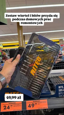 Zestaw wierteł i bitów Niteo promocja w Biedronka