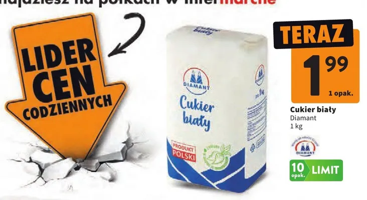 Cukier biały Diamant promocja w Intermarche