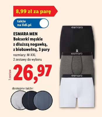 Bokserki męskie 3 pary promocja w Lidl