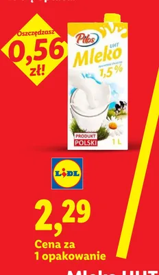 Mleko UHT 1,5% Pilos promocja w Lidl