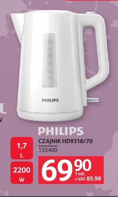 Czajnik Philips HD9318/70 1,7 l promocja w Selgros