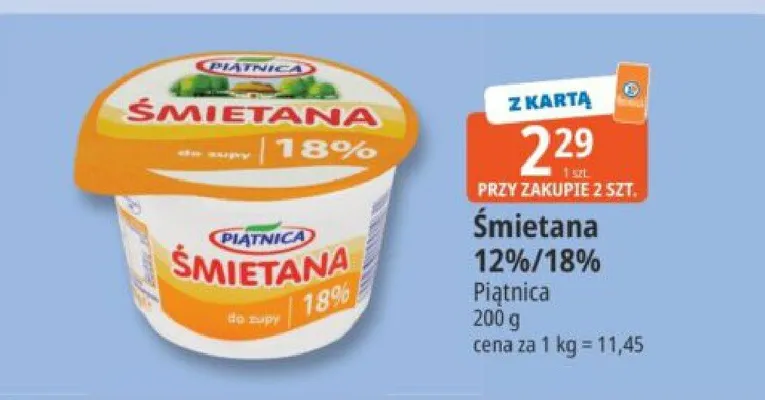 Śmietana 12%/18% promocja w Leclerc