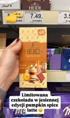Czekolada mleczna Heidi Pumpkin Spice Latte promocja w Dino