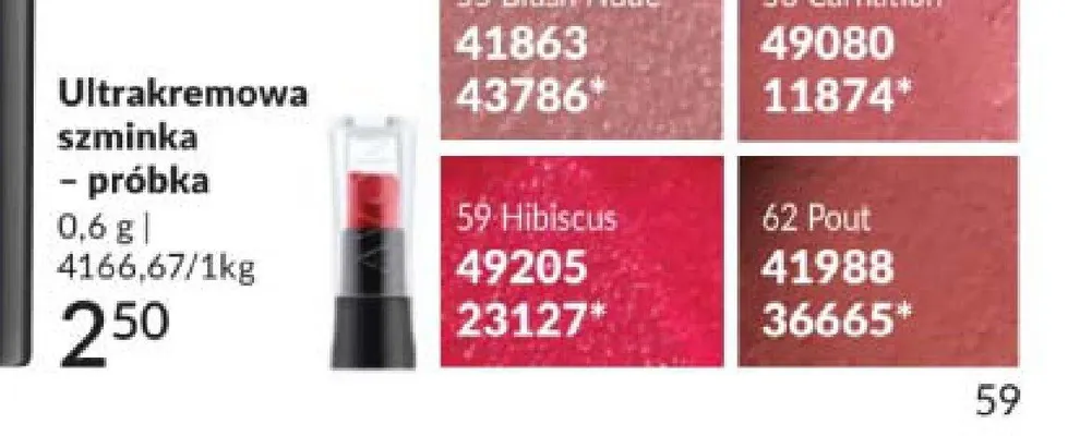 Ultrakremowa szminka próbka AVON promocja w AVON