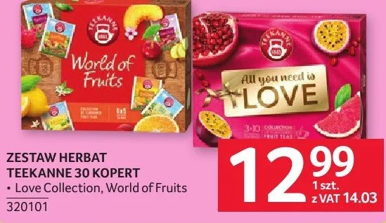 Zestaw herbat Teekanne 30 koperta - Love Collection, World of Fruits promocja w Selgros