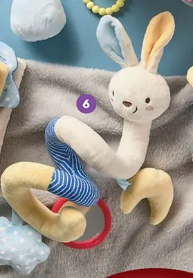 Sensoryczna zabawka dla niemowlaka - spirala w kształcie króliczka promocja w Biedronka