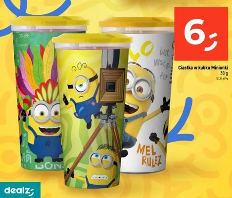 Ciastka w kubku Minionki promocja w Dealz