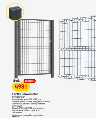Furtka uniwersalna antracytowa promocja w Castorama
