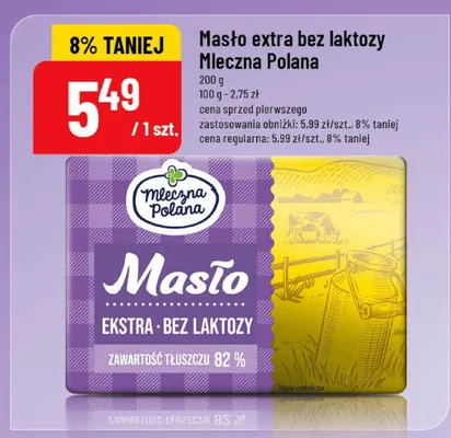 Masło extra bez laktozy promocja w POLOmarket