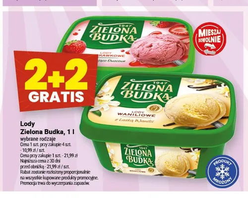 Lody Zielona Budka truskawkowe promocja w Twój Market