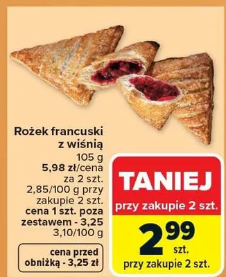 Rożek francuski z wiśnią promocja w Carrefour