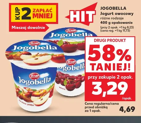 Jogurt owocowy Jogobella wiśnia Zott promocja w Kaufland