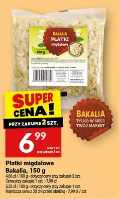 Płatki migdałowe Bakalia promocja w Twój Market