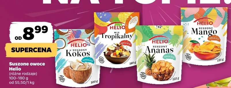 Suszony ananas Helio promocja w Netto