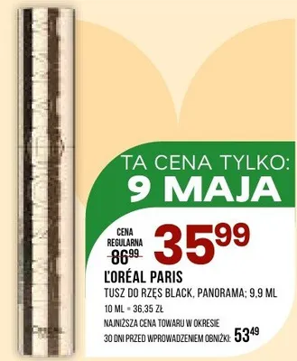 Tusz do rzęs L'Oréal Paris Black Panorama promocja w Drogerie Natura