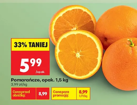 Pomarańcze opak. 1,5 kg promocja w Biedronka
