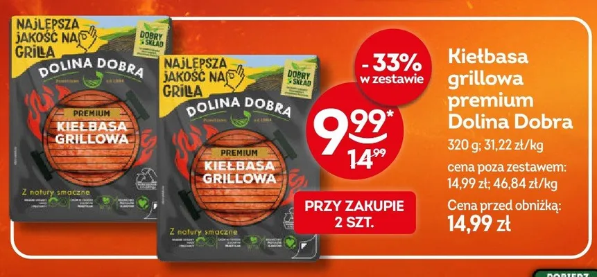 Kiełbasa grillowa premium Dolina Dobra promocja w Żabka