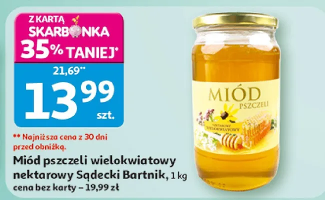 Miód pszczeli wielokwiatowy nektarowy Sądecki Bartnik promocja w Auchan