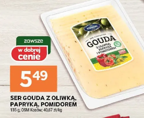 Ser gouda z oliwką, papryką, pomidorem promocja w Stokrotka