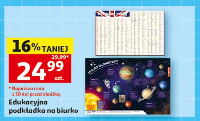 Edukacyjna podkładka na biurko promocja w Auchan