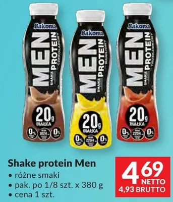 Shake protein Men Bakoma różne smaki promocja w Makro