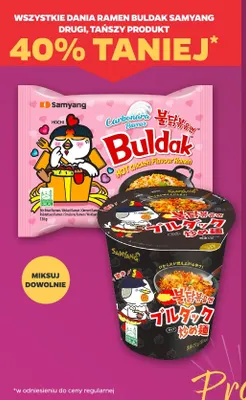 Dania ramen Buldak Samyang promocja w Netto