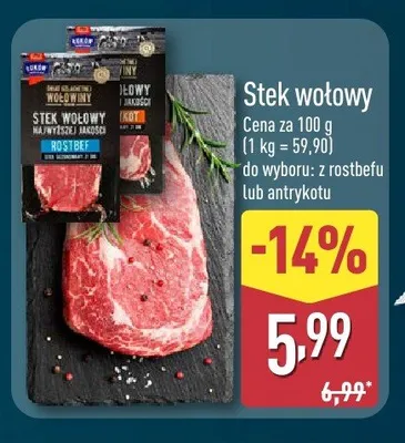 Stek wołowy promocja w Aldi