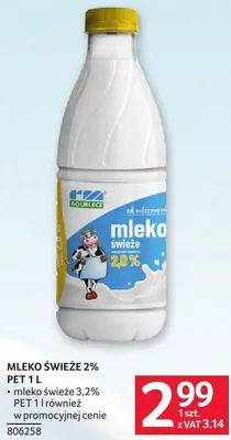 Mleko świeże 2% PET 1 l promocja w Selgros