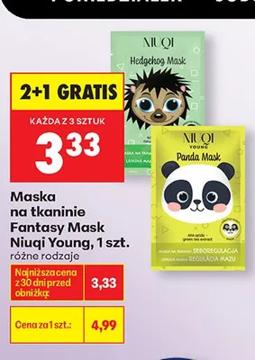 Maska na tkaninie Fantasy Mask Niuqi Young Panda Mask promocja w Biedronka
