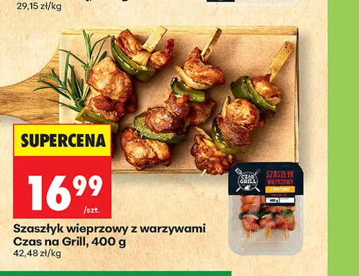 Szaszłyk wieprzowy z warzywami Czas na Grill promocja w Biedronka