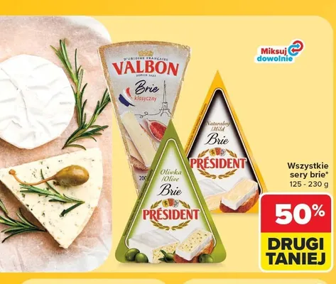 Ser brie oliwka President promocja w Carrefour Market