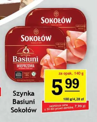 Szynka Basiuni Sokołów promocja w Gram Market