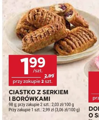 Ciastko z serkiem i borówkami promocja w Stokrotka