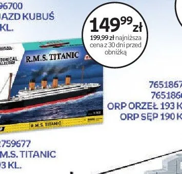 Klocki konstrukcyjne COBI R.M.S. Titanic 593 kl. promocja w Dzień Dziecka
