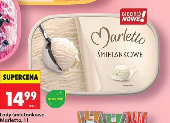 Lody śmietankowe promocja w Biedronka