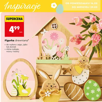 Figurka drewniana jajko promocja w Biedronka