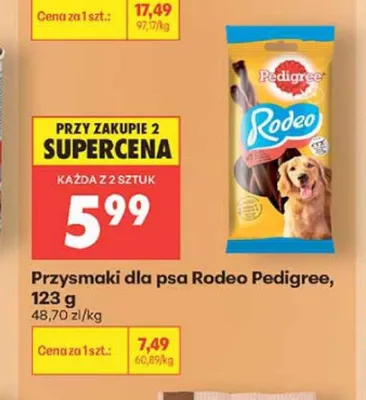 Przysmaki dla psa Pedigree Rodeo z wołowiną promocja w Biedronka