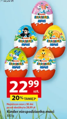 Kinder niespodzianka maxi 100g promocja w Auchan