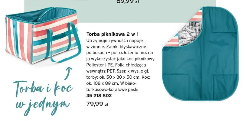 Torba piknikowa 2 w 1 promocja w Tchibo