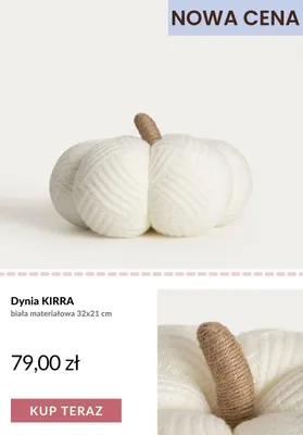 Dynia Kirra biała materiałowa 32x21 cm promocja w Homla