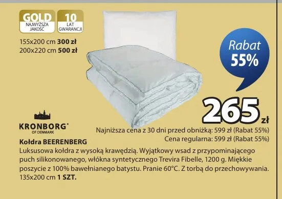 Kołdra Beerenberg 135x200 cm Kronborg promocja w Jysk