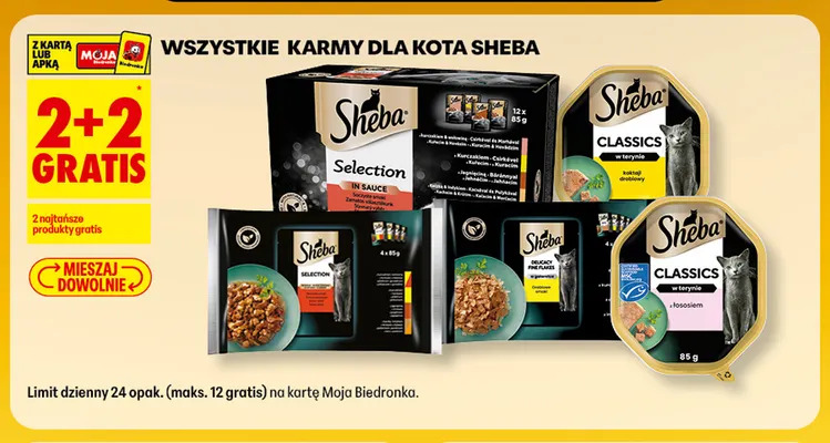 Karma dla kota Sheba Selection 4-pak 85 g promocja w Biedronka