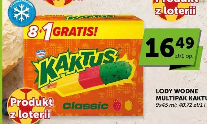 Lody wodne Kaktus Classic 9-pak promocja w Euro Sklep