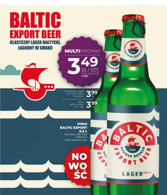 Piwo Bosman Baltic Export Lager 5,5% promocja w Duży Ben