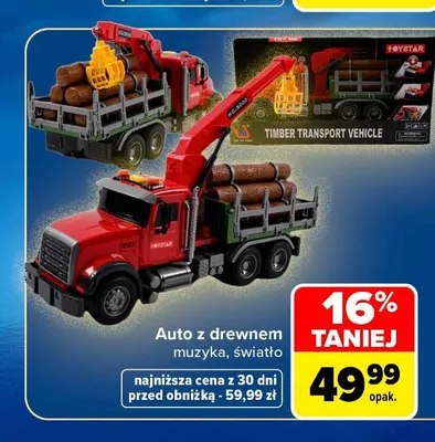 Auto z drewnem Toystar promocja w Carrefour