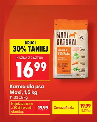 Karma dla psa Maxi Natural promocja w Biedronka