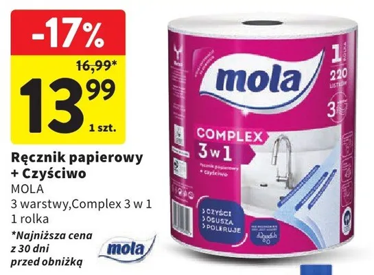 Ręcznik papierowy 3-warstwowy Complex 3 w 1 promocja w Intermarche
