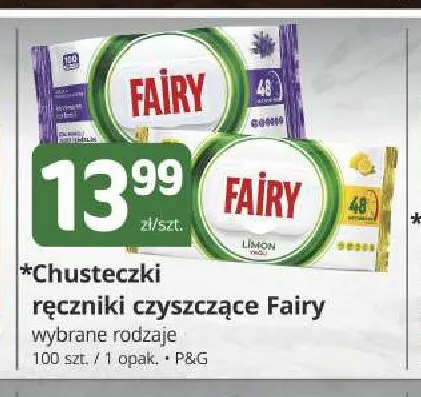 Chusteczki ręczniki czyszczące Fairy promocja w Marketvita