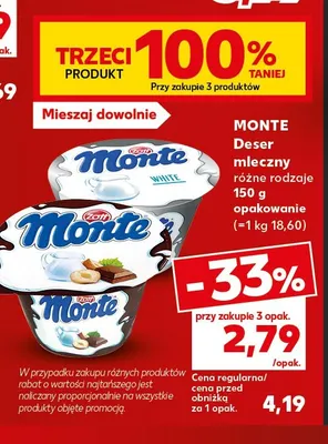 Deser mleczny Monte promocja w Kaufland