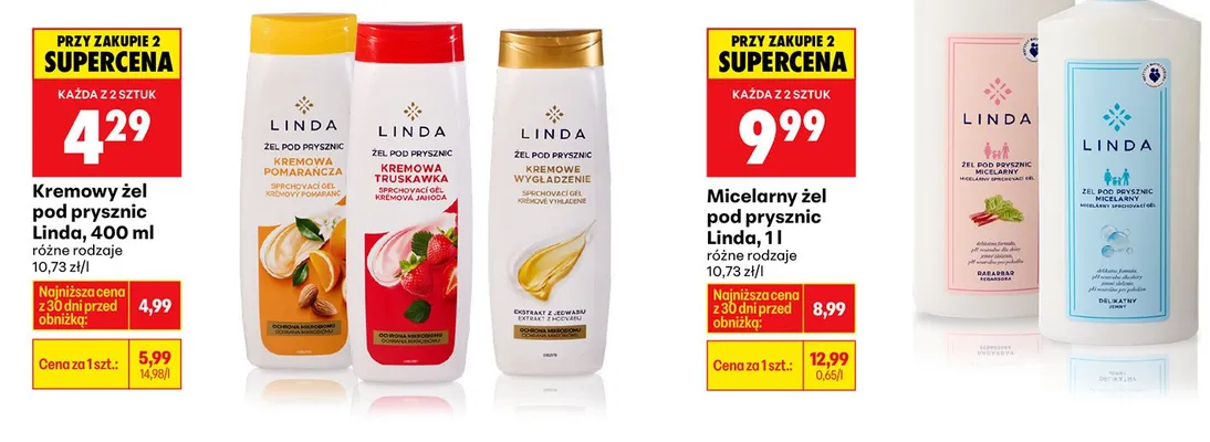 Kremowy żel pod prysznic różne rodzaje promocja w Biedronka